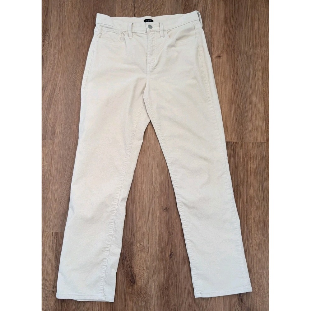 J Crew Corduroy Straight Leg Pants Off White Size 28 Preppy Coastal Grandmacore